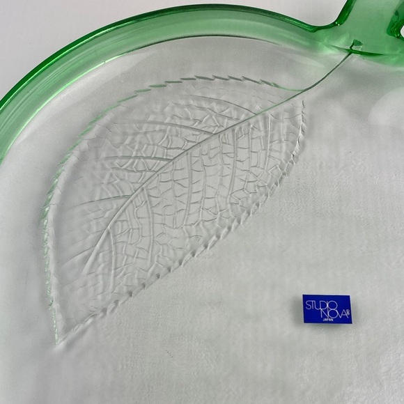 Studio Nova Glass Platter Green Apple Pattern 16 inches - Picture 6 of 13